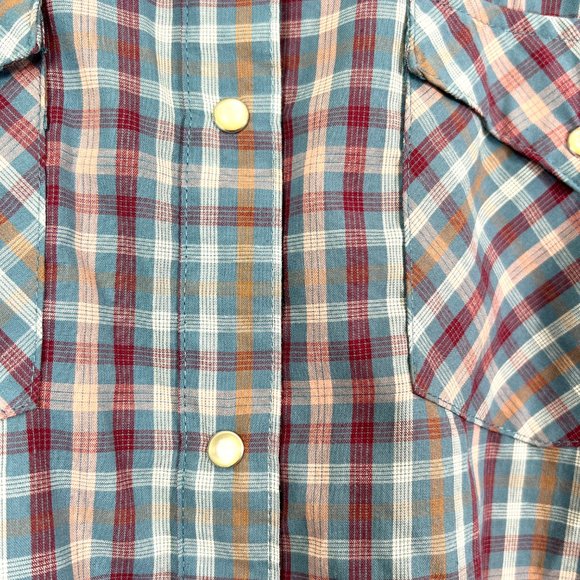 Men's Wrangler Pearl Snap Button Plaid "Wrancher" Western Shirt Sz XL - Picture 5 of 10